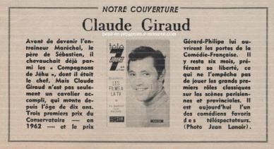 Notre couverture : Claude Giraud