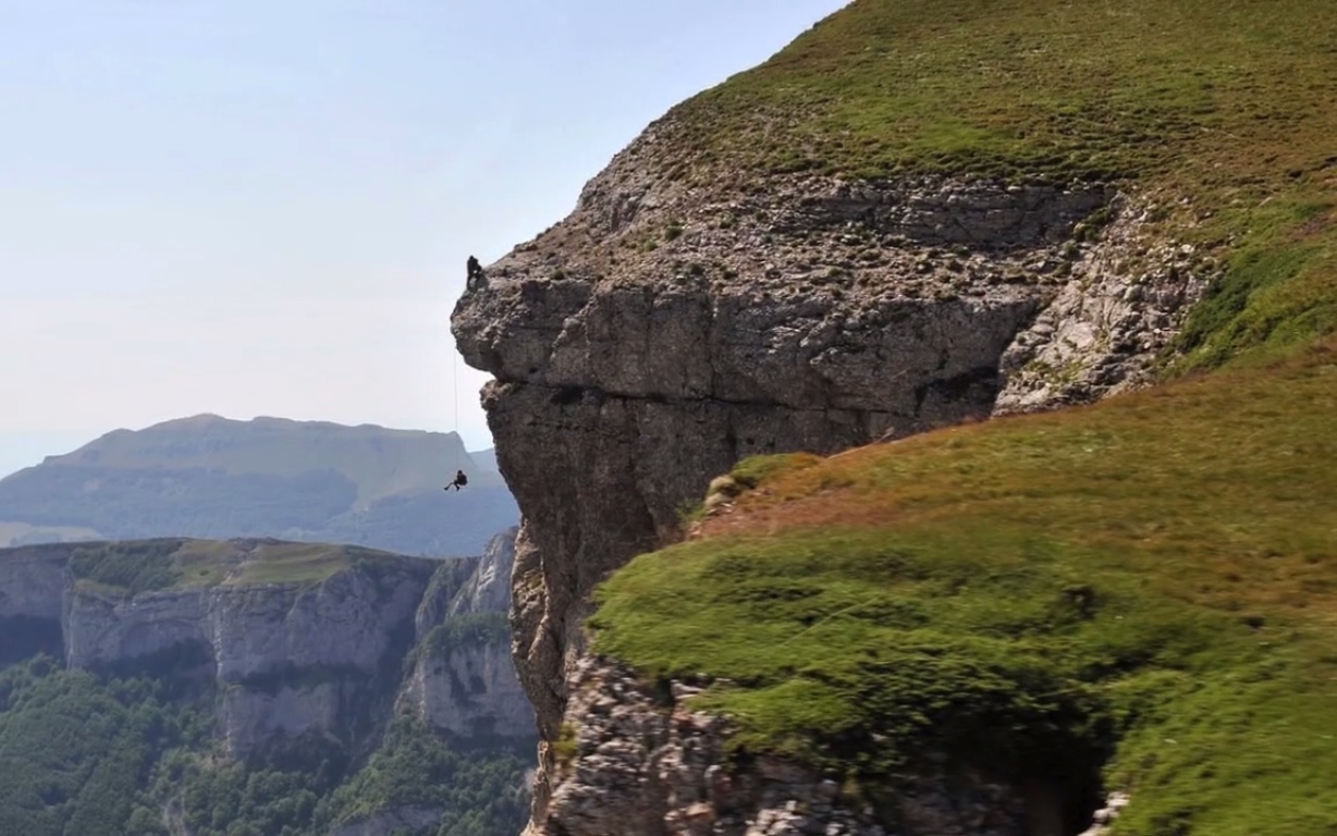 César et Sébastien sur la falaise