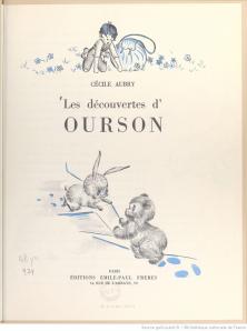 Les decouvertes d ourson cecile aubry